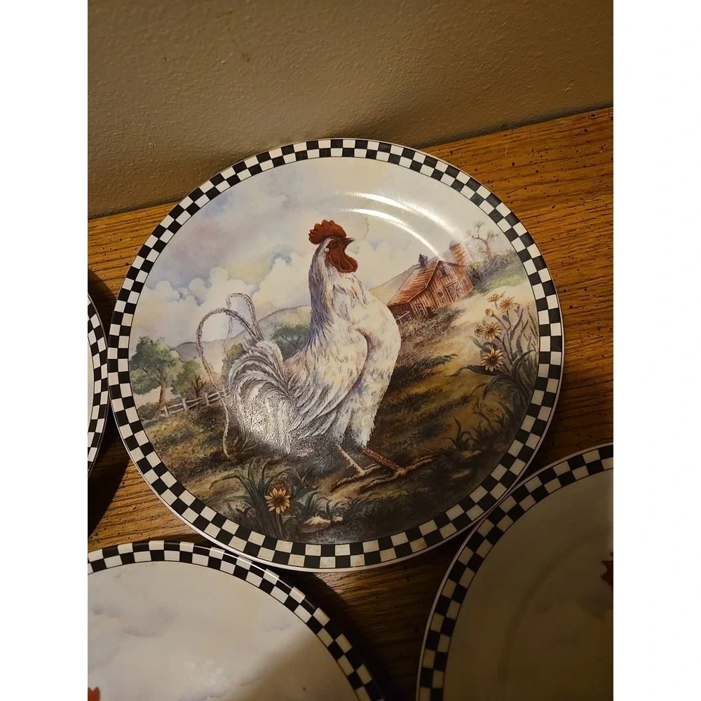 decorative farm rooster wall‎ plate